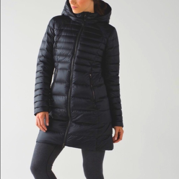 🍒LULULEMON sz 4 BRAVE THE COLD Goose Down BLACK Jacket Parka Coat - Picture 5 of 6